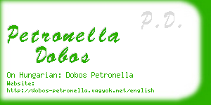 petronella dobos business card